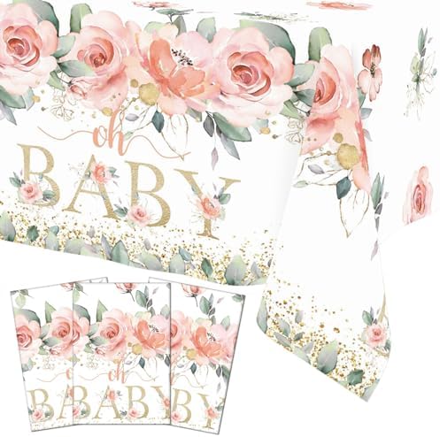 Mocsicka 3 Piece Baby Shower Tablecloths Set