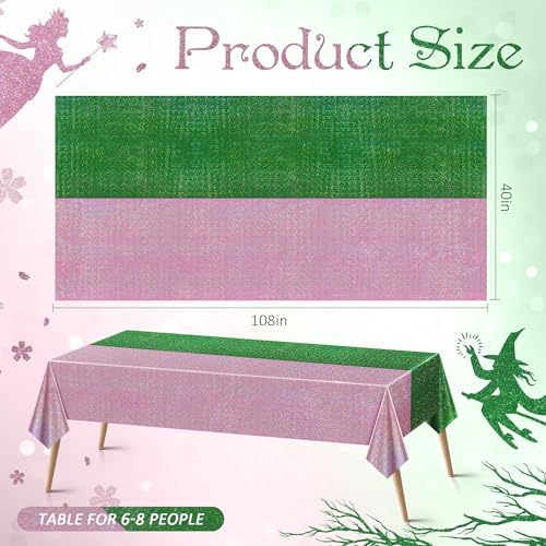 Just Shimmer 1 Pack Holographic Tablecloth 40x108 Green Pale Pink