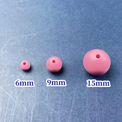 Pink Silicone Beads 100pcs 9mm Round for DIY Jewelry Making