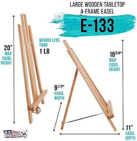 US Art Supply 18 Large Tabletop Easel Stand