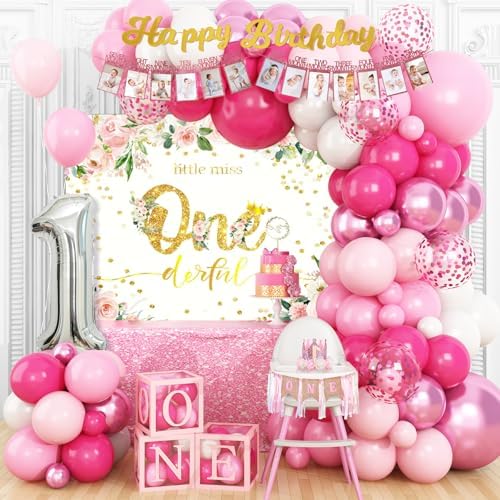 Baby Girl 1st Birthday Decor Bundle