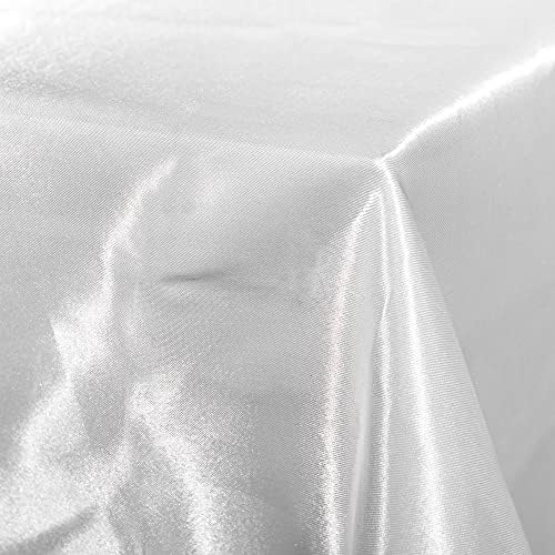 Andersons White Satin Square Table Cover 72 Inches Wedding Tablecloths