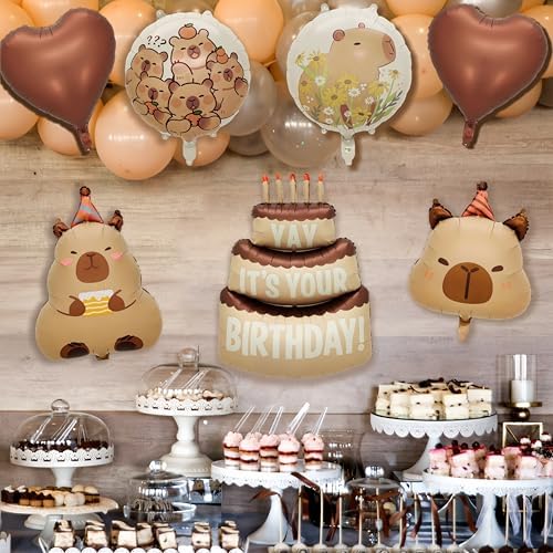 Capybara Birthday Foil Balloon Set - 8 Piece