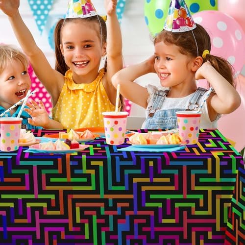 Junliang Neon Maze Tablecloths for Parties and Events