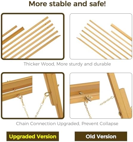 VISWIN 63 Gold Wooden Easel Stand for Sign Display