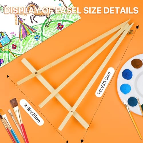 3 Pack 14 Inch Wood Easels for Painting and Display