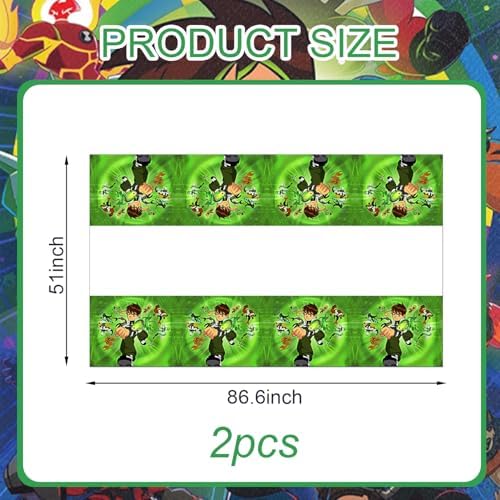 2 Pack Ben Birthday Plastic Table Covers for Kids