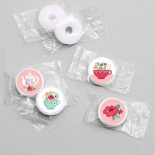 Floral Lets Par-Tea Round Candy Labels 108 Stickers