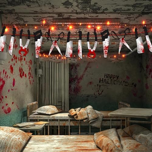 Halloween Party Decorations Set with Scream Banner and Themed Balloons