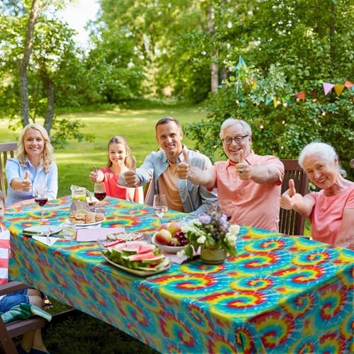 100 Ft Tie Dye Tablecloth Roll Rainbow Swirls Decor
