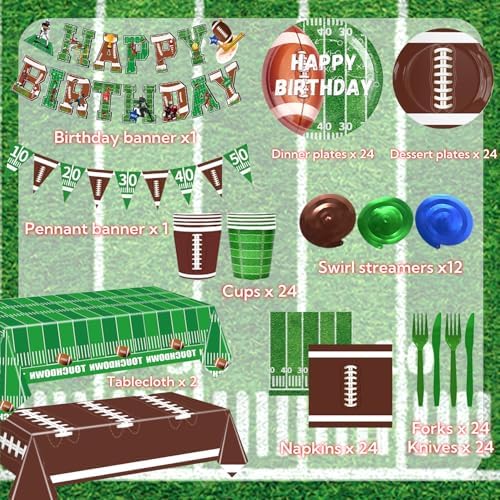 Football Themed Party Set for 24 Guests