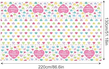Love Heart Pattern Disposable Tablecloths for Valentine Day