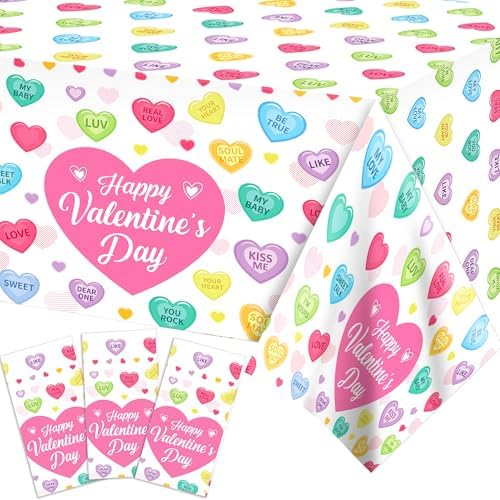Love Heart Pattern Disposable Tablecloths for Valentine Day