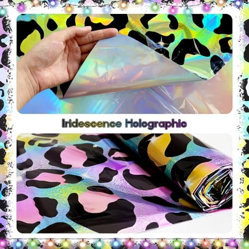 2 Pack Colorful Leopard Print Holography Tablecloth