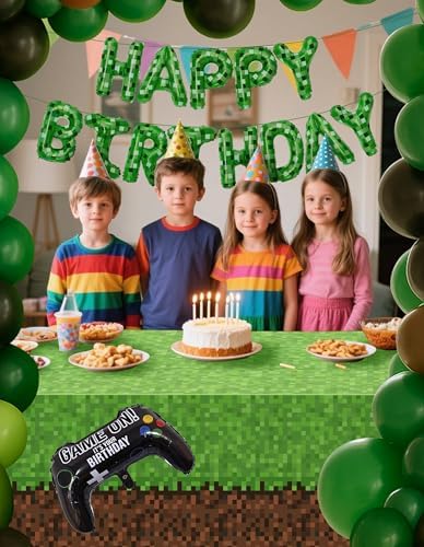 148Pcs Pixel Miner Game Themed Party Decor Kit