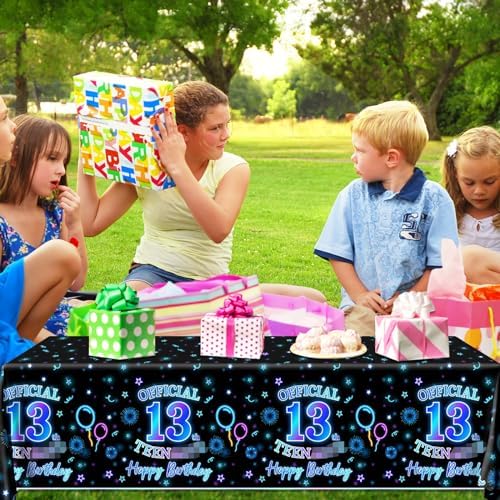 HAKOTI 3Pack 13th Birthday Tablecloth Decorations