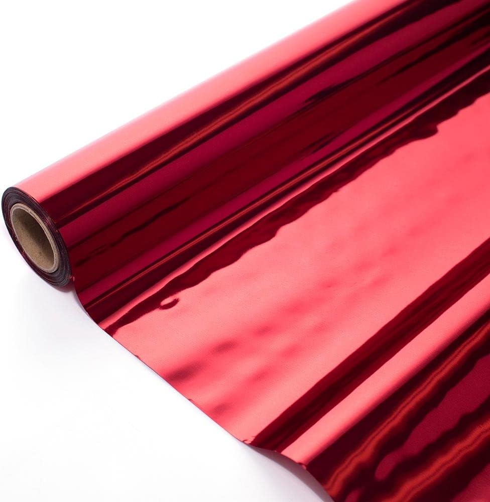 Red Shiny Metallic PVC Roll 47x100 Wedding Decor