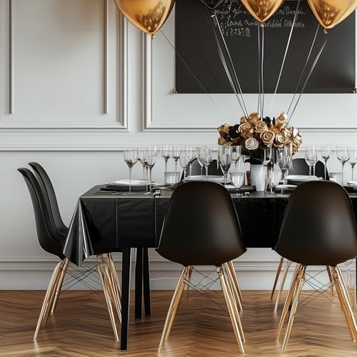 6pcs Black Foil Tablecloth 54x72inch Party Decoration