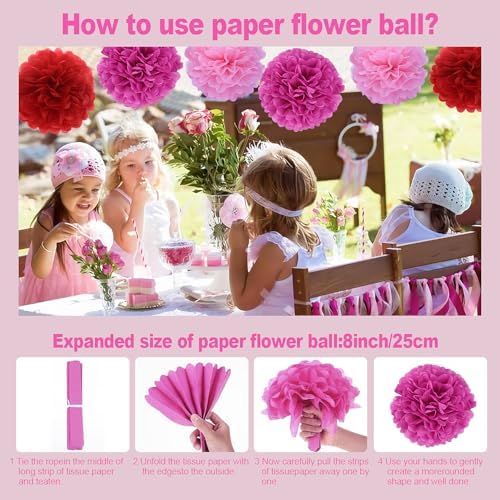 Hot Pink Birthday Decor Kit for Girls and Women