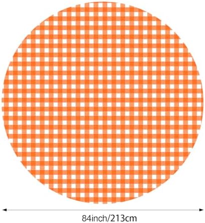 Disposable Checkered Round Table Cover 84 Gingham Plaid Tablecloth 12 Pack