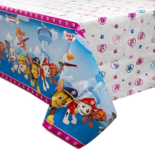 Paw Patrol Girl Party Supplies Bundle with Table Cover Banner Sticker Sheet