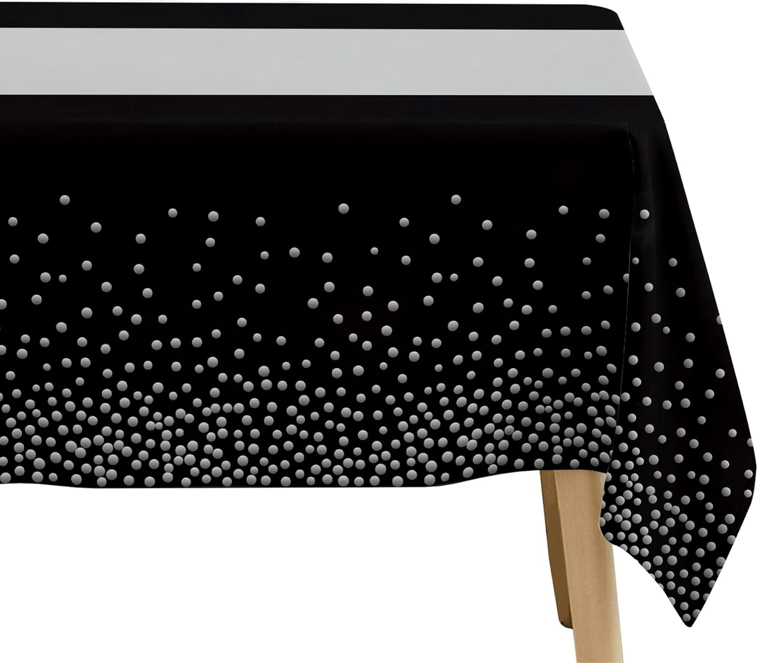 Black and Silver Party Tablecloth Decorations 3Pcs