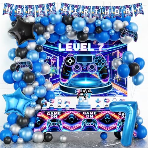 Costova Video Game 7th Birthday Decorations Set