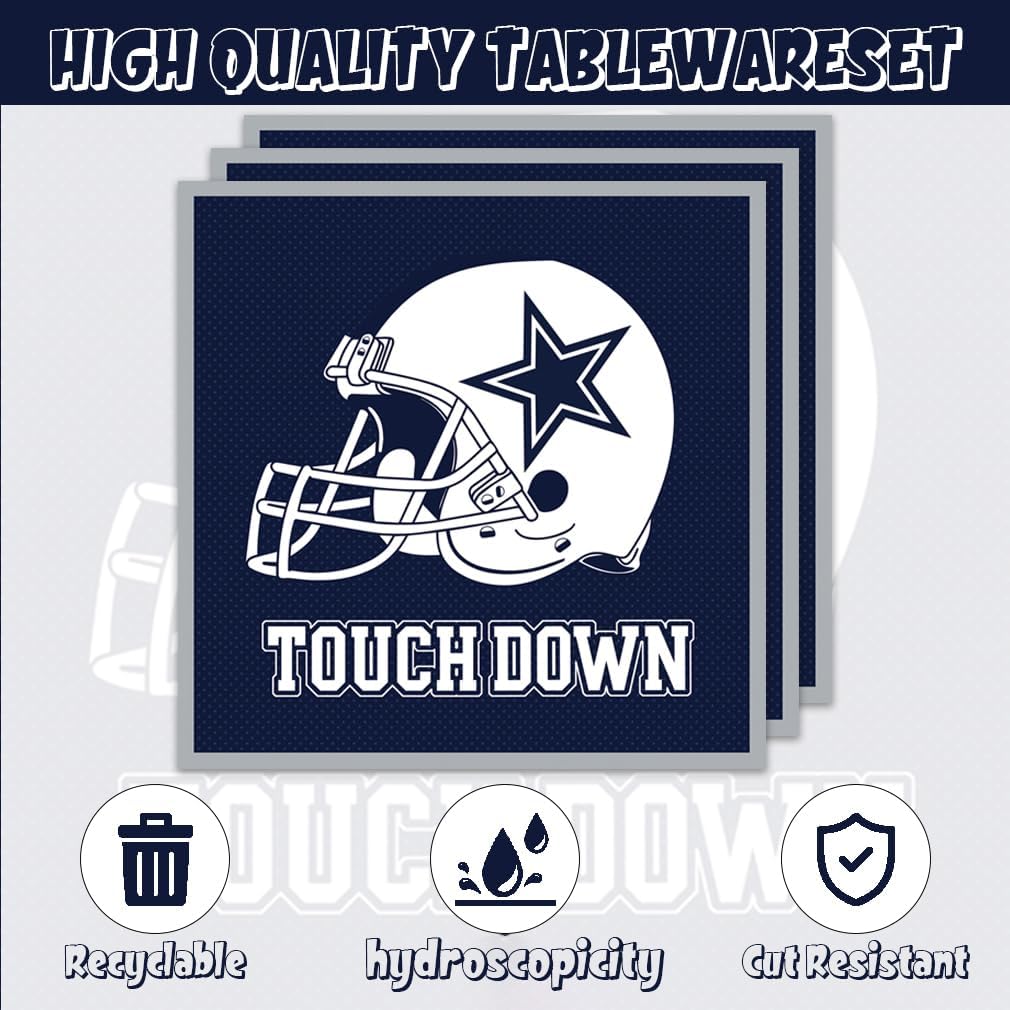 40Pcs Football Party Decorations Plates and Napkins Set