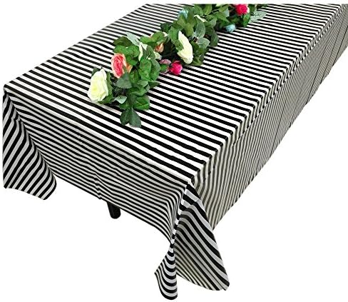 Retzjorv Vpang 2 Pcs Striped Plastic Tablecloths