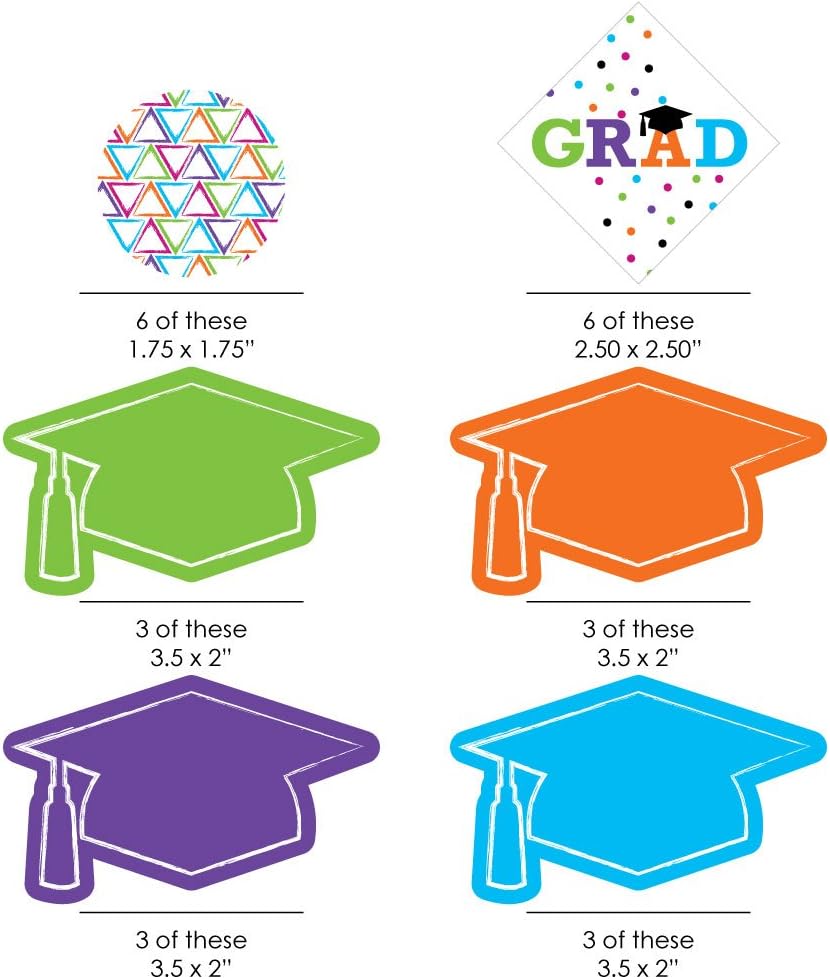 Hats Off Grad - 24 Count DIY Cut Outs for Party