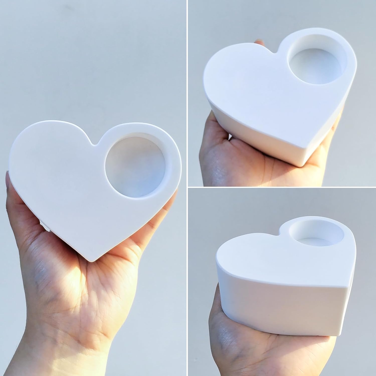 Wehous Valentine Resin Heart Candle Holder Mold