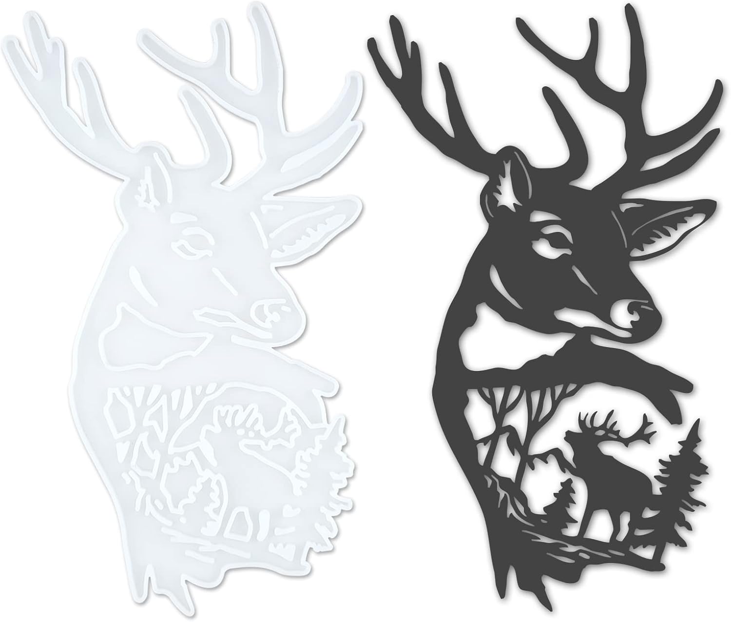 Deer Wall Decor Resin Casting Mold for DIY Art