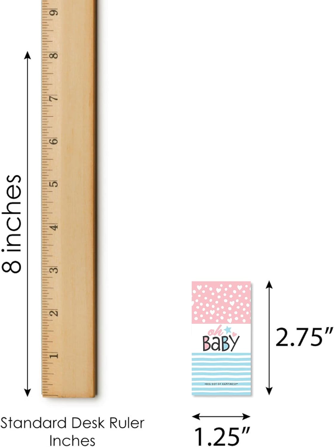 Big Dot of Happiness Baby Gender Reveal Stickers - 40 Count Mini Candy Wrappers