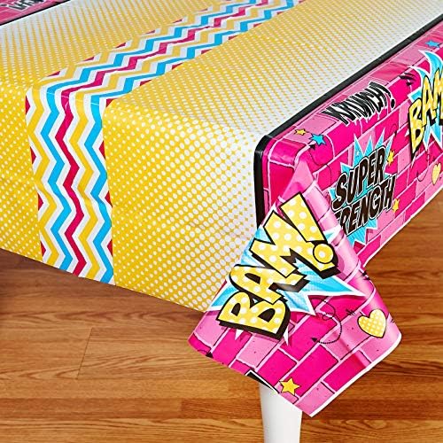 Superhero Girl Plastic Tablecover for Parties