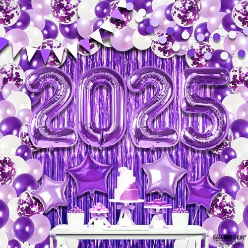 KatchOn Purple Graduation Decorations Class of 2025 - Pack of 134