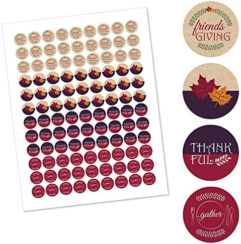 Friendsgiving Candy Sticker Favors 108 Stickers Sheet