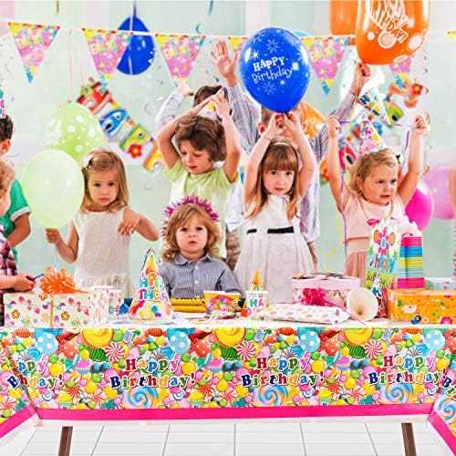 Sweet Candy Lollipop Tablecloth for Birthday Party Decorations