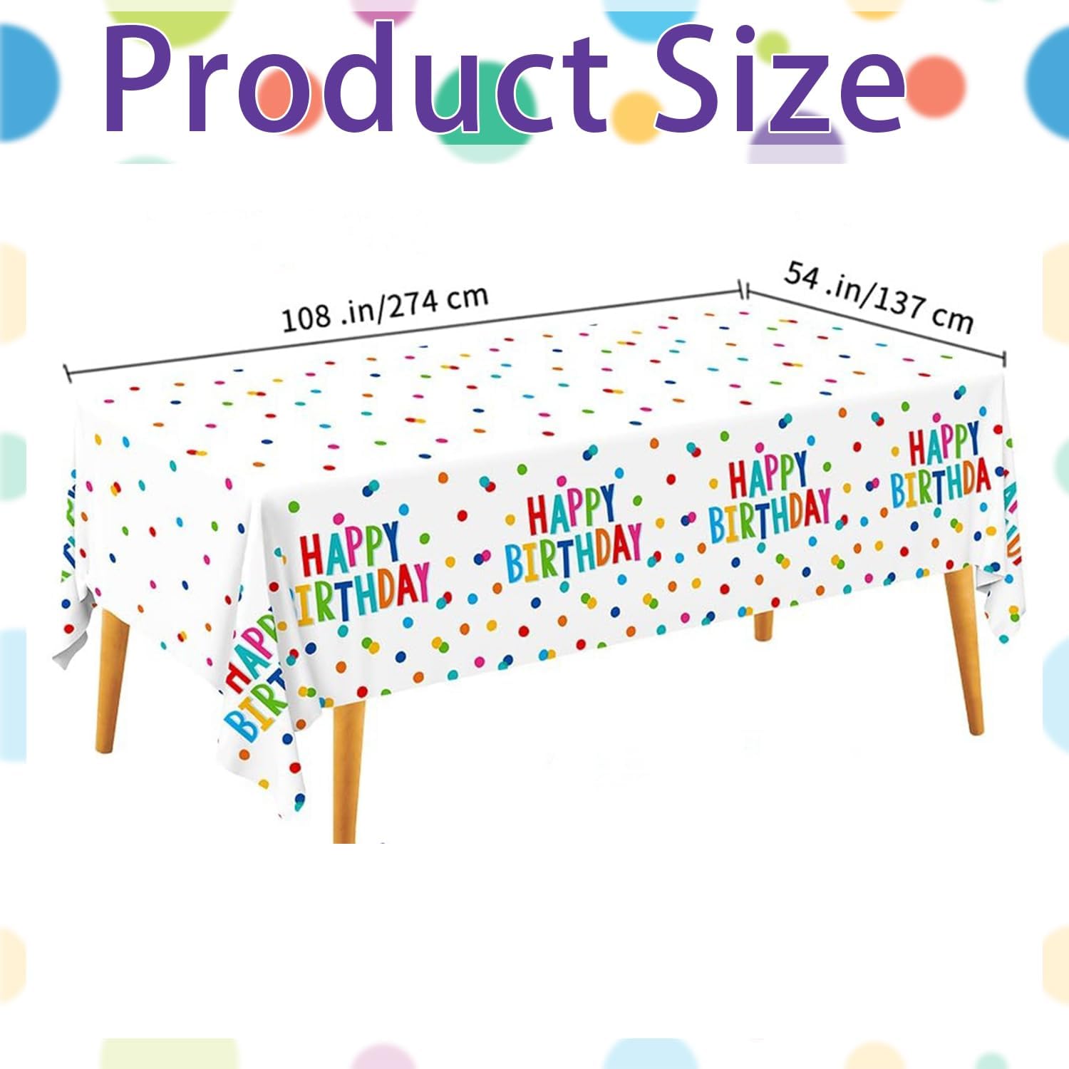T-Antrix 3 Pack Happy Birthday Tablecloth