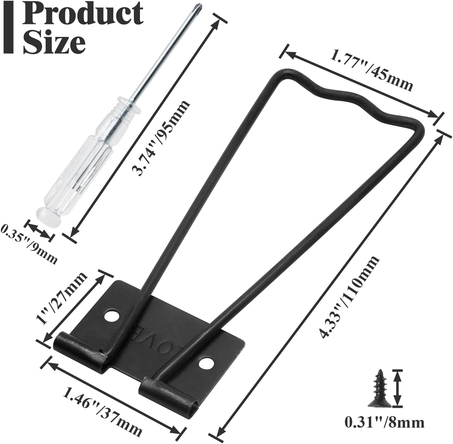 10 Pcs Black Iron Easel Back with Screws and Screwdriver