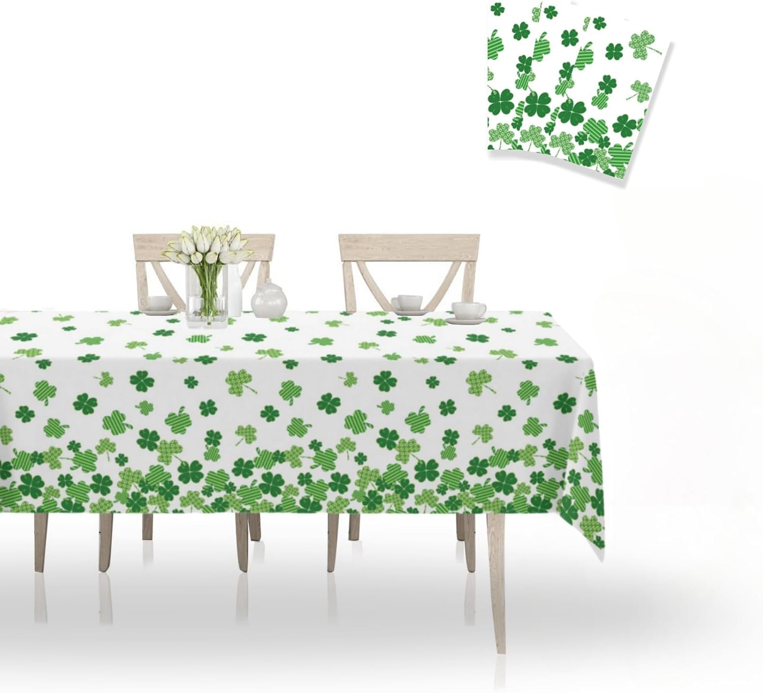 OQOQ St Patricks Day Tablecloth 3 Pack 54x108 Inches