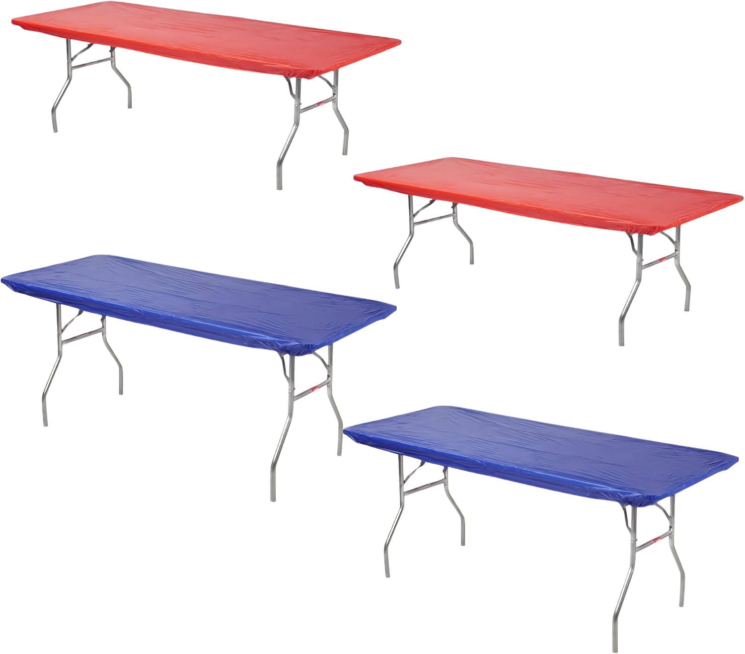 Kwik-Covers Rectangular Plastic Table Covers 8 x 30 Bundle of 4 1