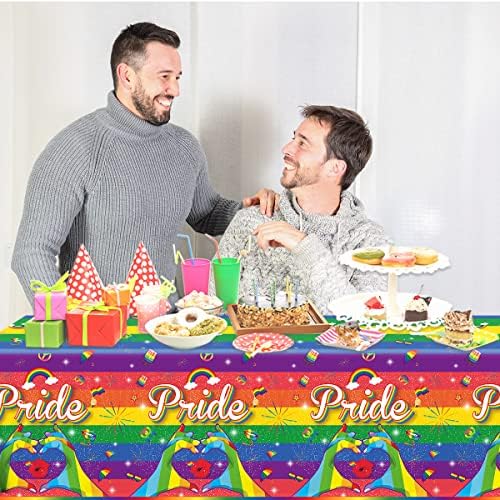 CMUSKO Pride Tablecloth - 3 Pack Rainbow Party Table Cover