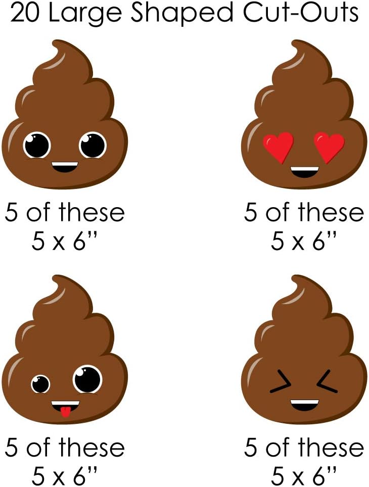 Poop Emoji Party DIY Decor Kit - 44 Pieces