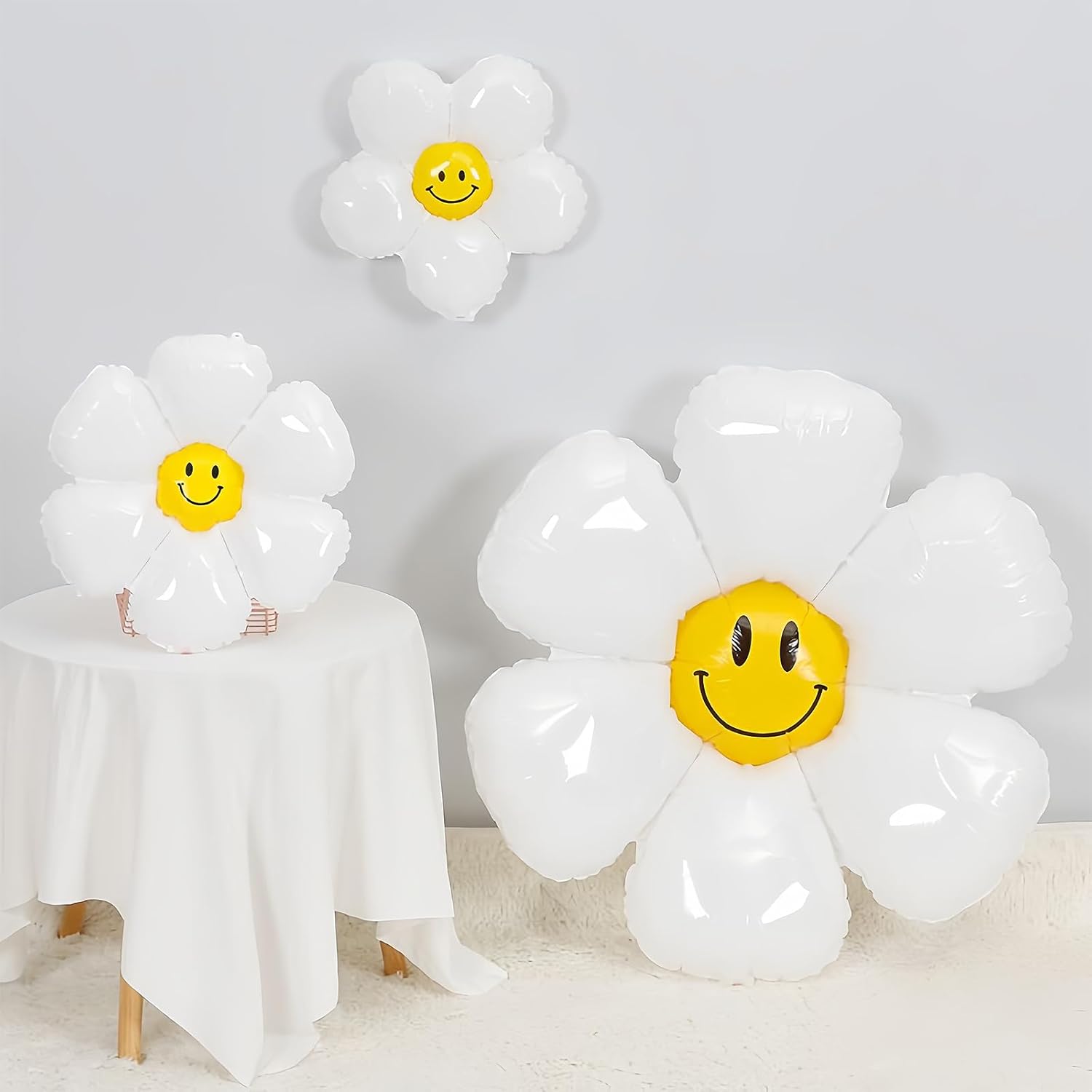 12PCS Smiley Daisy Flower Balloons for Birthday