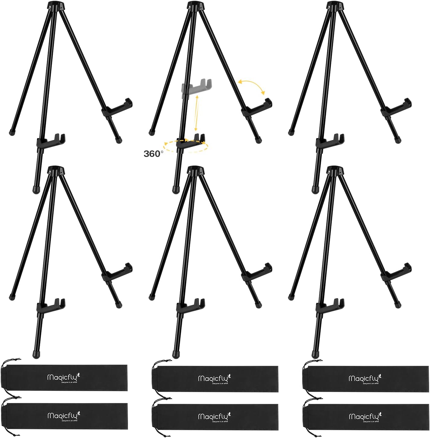 Magicfly 6 Pack Tabletop Easel with Storage Bags