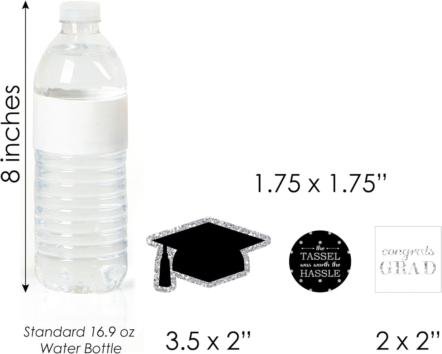 Silver Graduation Party Cut Outs - 24 Count DIY Shapes