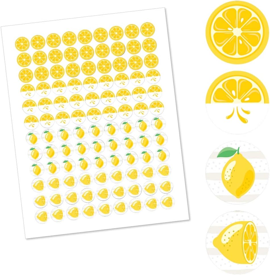 Big Dot of Happiness So Fresh Lemon Round Candy Stickers 108 Count