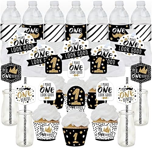 Big Dot of Happiness 1st Birthday Party Favor Kit - 100 Pieces