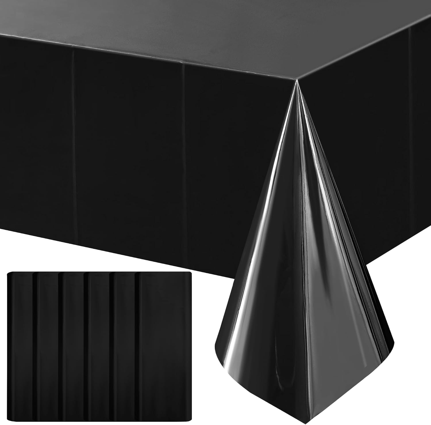 6pcs Black Foil Tablecloth 54x72inch Party Decoration