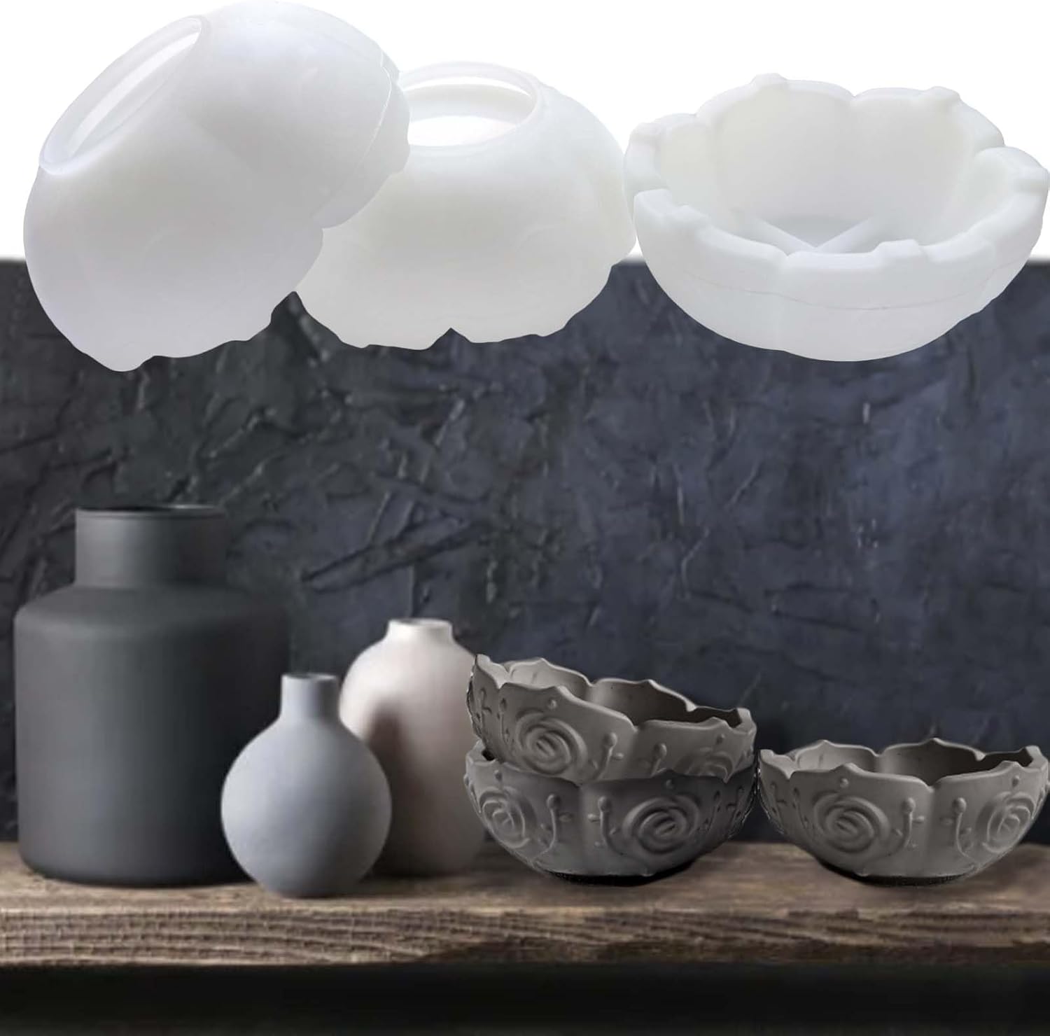3PCS Flower Bowl Resin Mold for DIY Projects